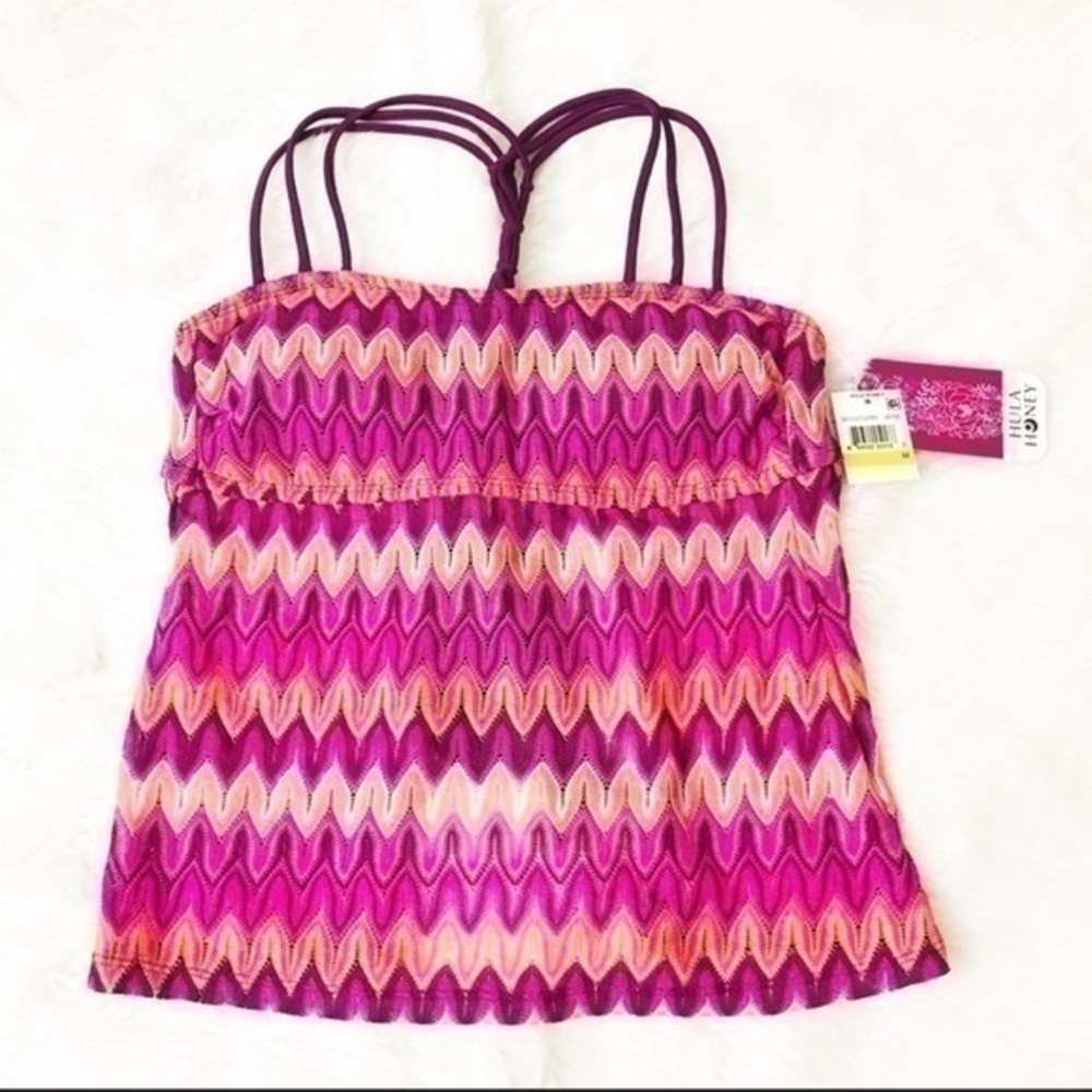 NWT Hula Honey Swim Top Size medium Pink
